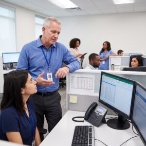 Medical Billing Boss Speaking with Subordinate