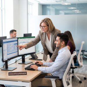 Medical Billing Boss Speaking with Subordinate